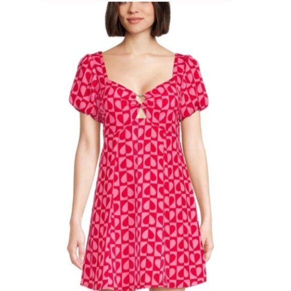 Madden NYC L XL XXL Queen of Hearts SO Coquette Babydoll Mini Dress Valentine's - Picture 1 of 14